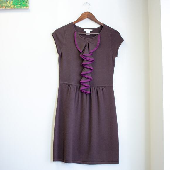 Design History Brown Merino Wool Twee Dress Size Small - Picture 1 of 5